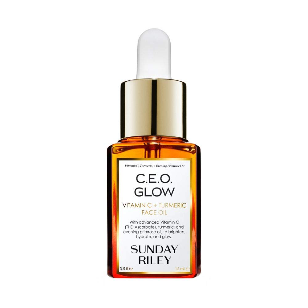 Sunday Riley C.E.O. Glow Vitamin C and Turmeric Face Oil — America's #1 brightening and anti-aging face oil, vegan and fragrance-free, available at VeteransValueHub.