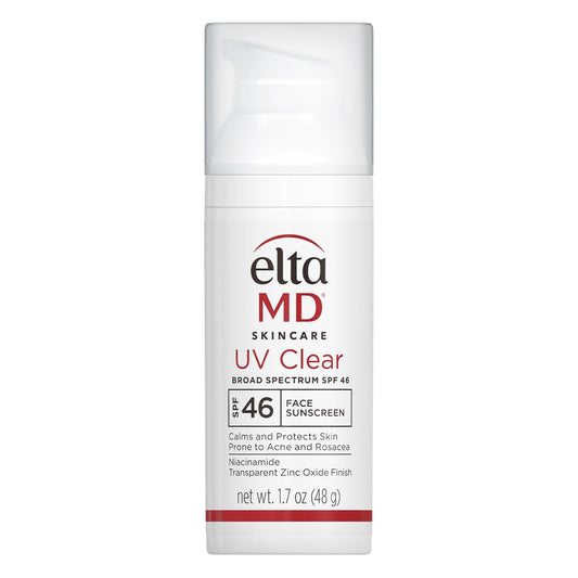 EltaMD UV Clear Face Sunscreen SPF 46 — oil-free zinc oxide broad-spectrum sunscreen for sensitive, acne-prone, and rosacea skin, dermatologist recommended, available at VeteransValueHub.