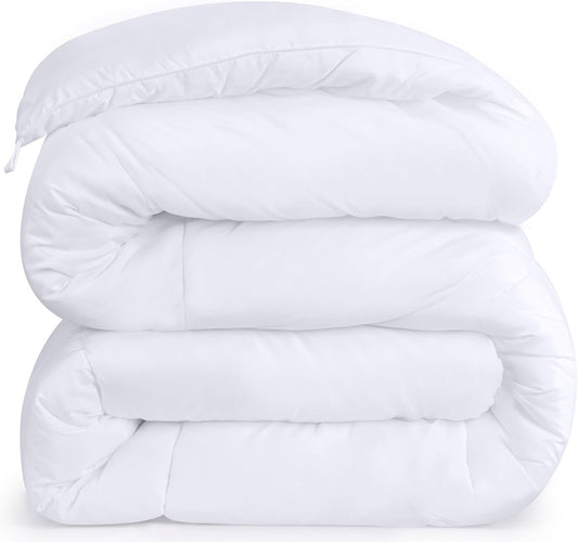 Utopia Bedding Comforters Queen Size, All Season Duvet Insert, Down Alternative Box Stitched Bed Comforter with Corner Tabs, Machine Washable (White, Pack of 4)