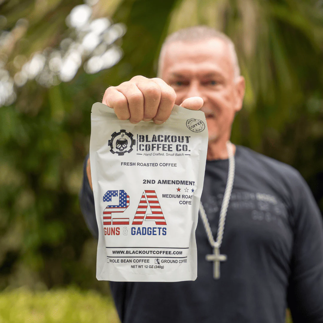 Blackout Coffee 2A Medium Roast 12 oz bag of smooth full-bodied American small-batch roasted coffee supporting 2nd Amendment rights
