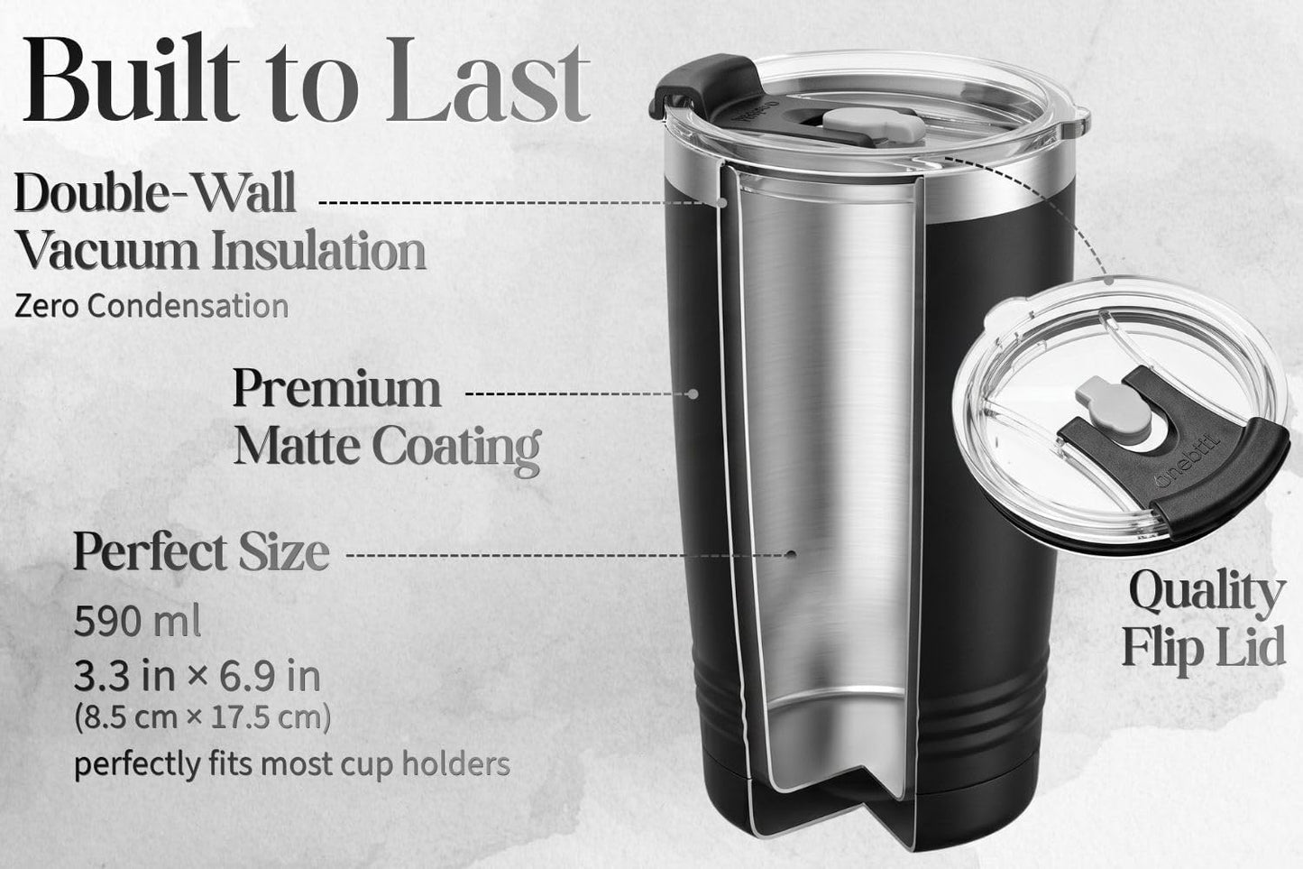 Onebttl personalized men's gift set with 20oz stainless steel tumbler, artisan journal with gold foil cover, and signature pen in a premium gift box