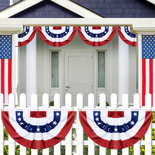 4 Pack Large Size 3 X 6 Ft USA Pleated Fan Flag