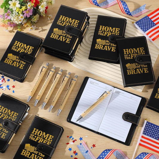 AmazingSpark 50 Sets 250 Anniversary Patriotic Gift Bulk American Flag Notepad
