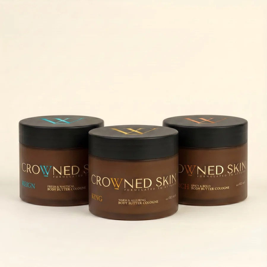 Crowned Skin King Reign and Monarch Body Butter Set for men — organic moisturizing body butter trio