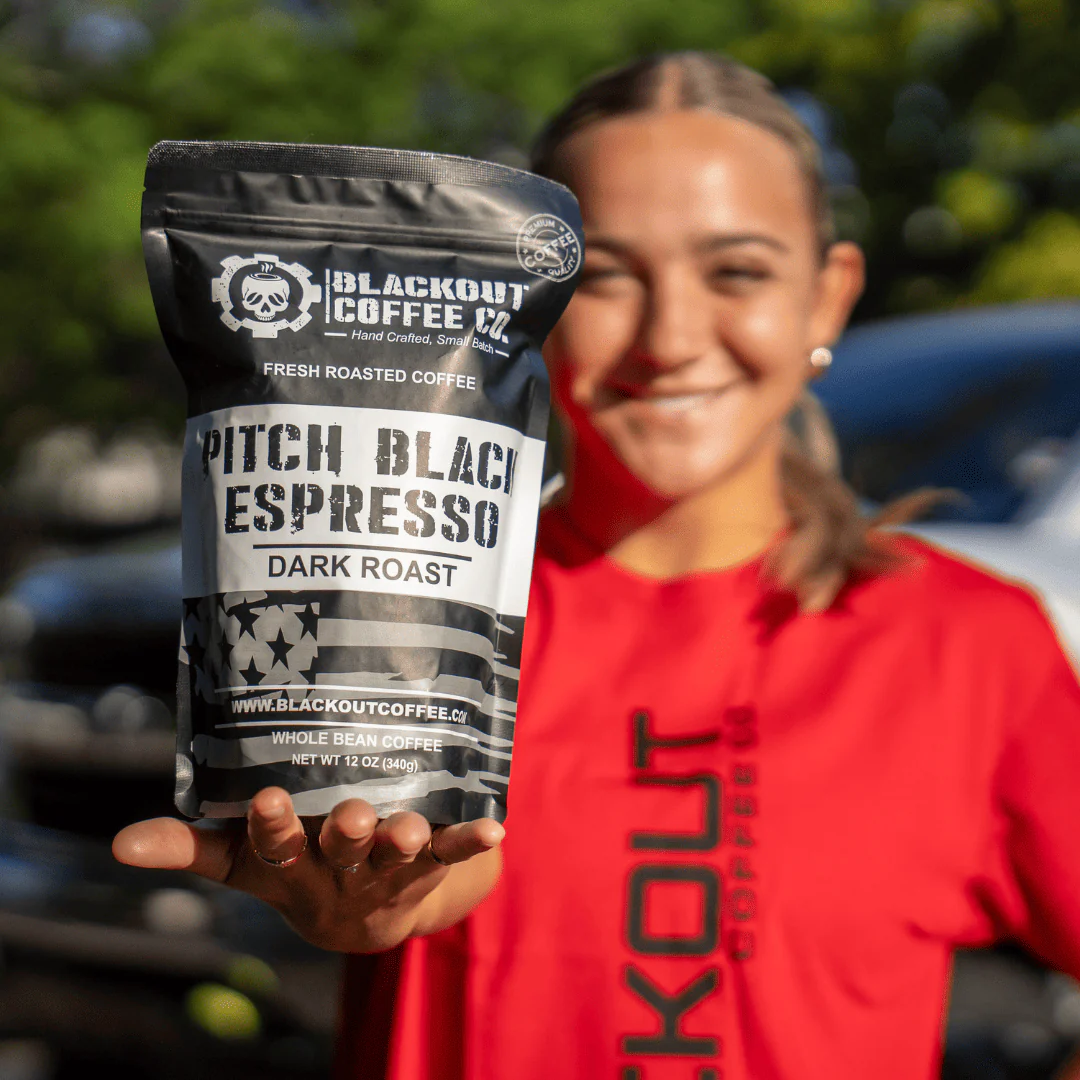 Blackout Coffee Pitch Black Espresso 12 oz bag of extra dark roast 100% Arabica Cuban espresso small-batch roasted in the USA