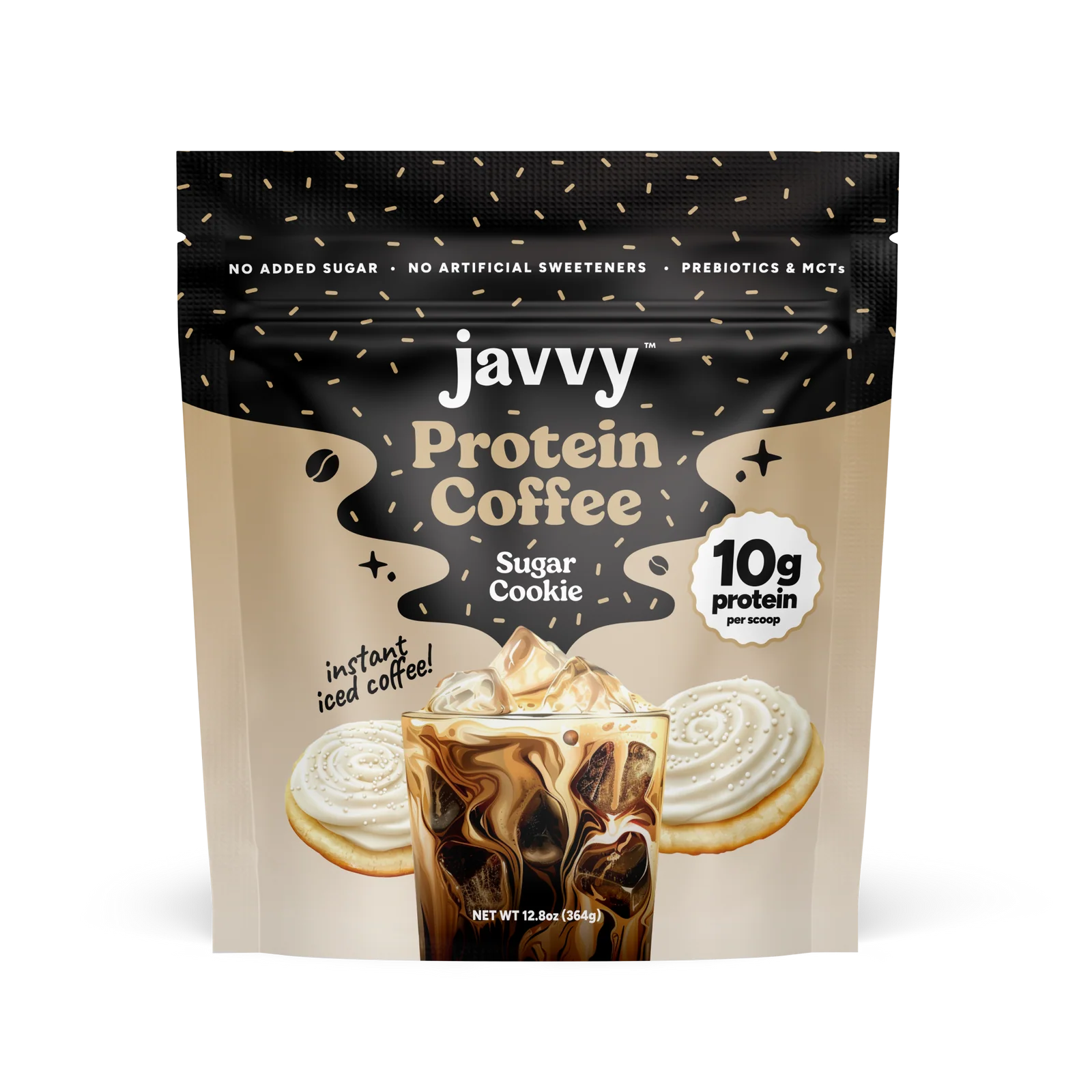 Javvy Sugar Cookie flavored protein coffee with premium whey protein