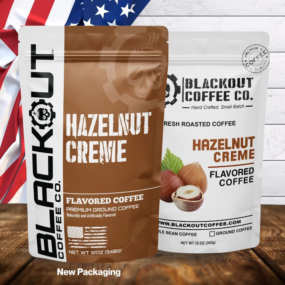 Hazelnut Creme flavored coffee bag with rich roasted hazelnut and creamy finish notes
