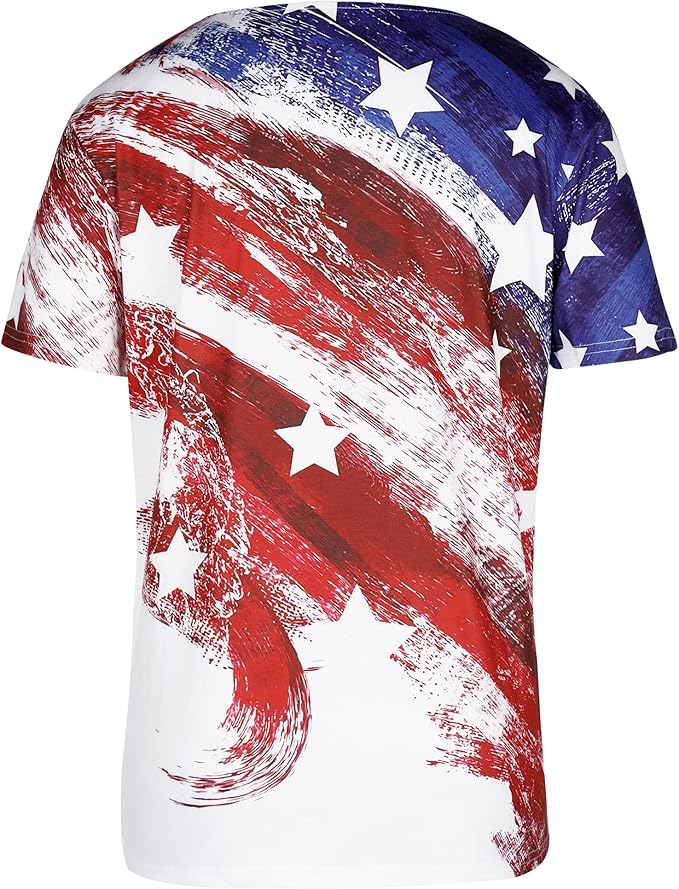 American Flag T Shirt Women USA Star Stripes Fourth July Tee Shirts Casual America Flag Print V Neck Tee Tops