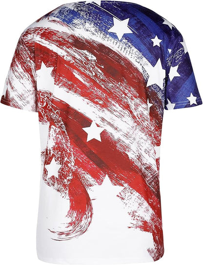 American Flag T Shirt Women USA Star Stripes Fourth July Tee Shirts Casual America Flag Print V Neck Tee Tops