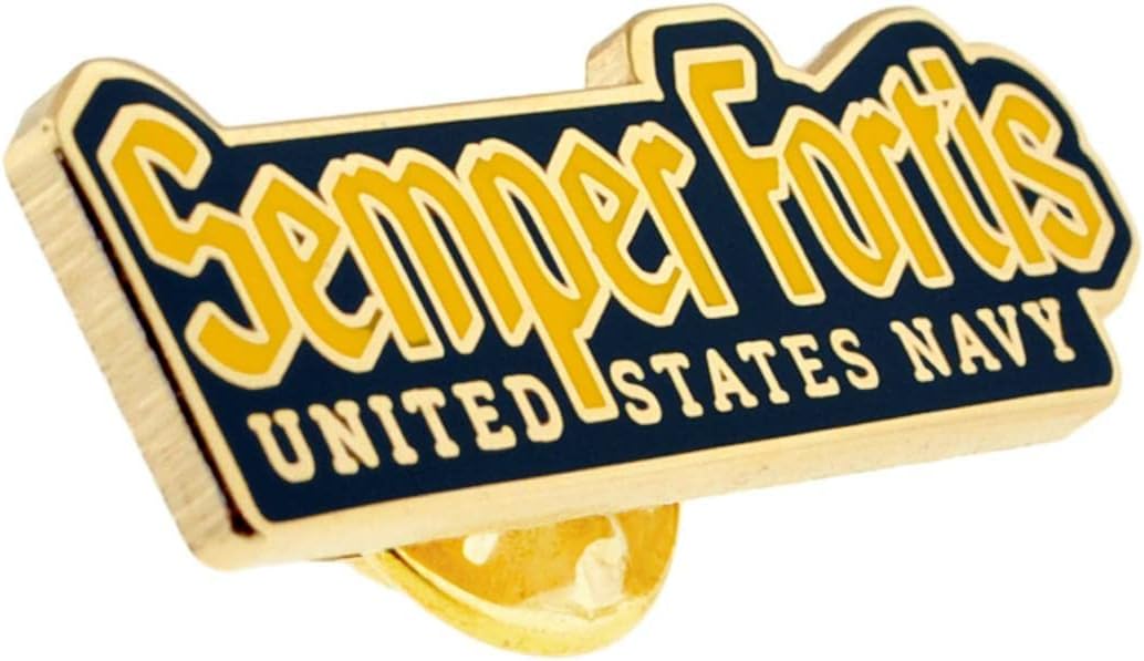 PinMart Officially Licensed U.S. Navy Lapel Pin | Military Emblem Enamel Brooch | Gold or Nickel Plated | Secure Clutch Back