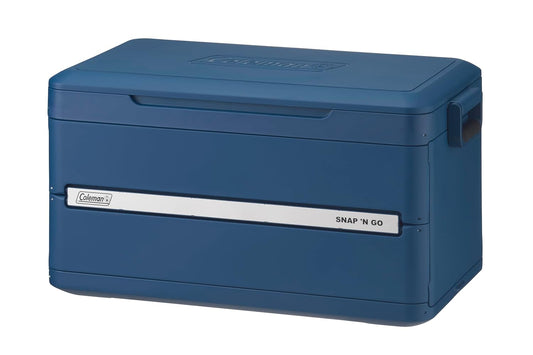 Coleman Snap 'N Go 55-Quart Collapsible Hard Cooler | 64 Hour Cold | Portable Waterproof Liner | Sapphire Blue