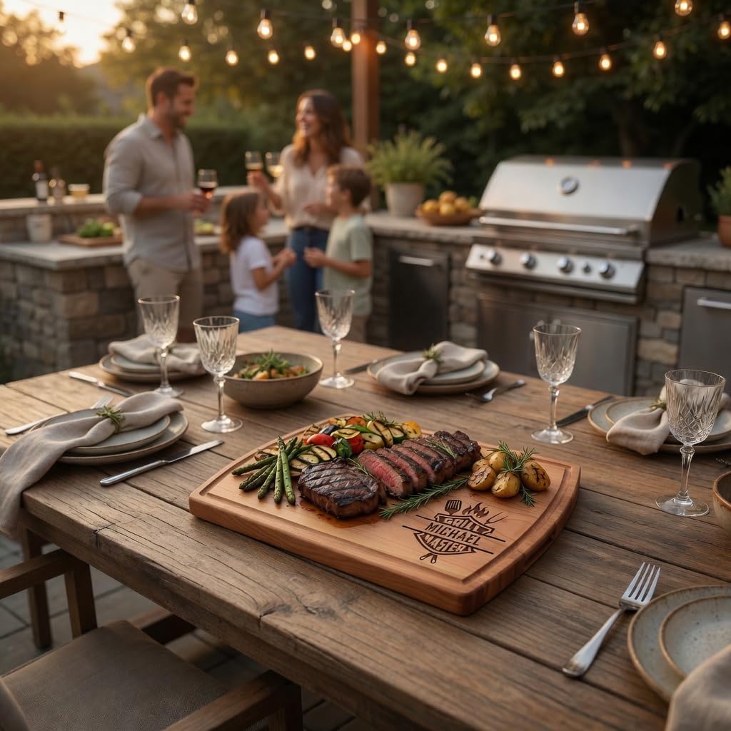 Maison Custom USA-made personalized cutting board — Father's Day BBQ gift for dad or husband — Veterans Value Hub
