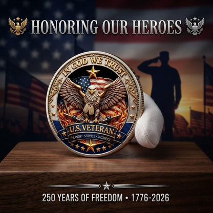 In God We Trust 250 Years of Freedom commemorative coin patriotic faith keepsake