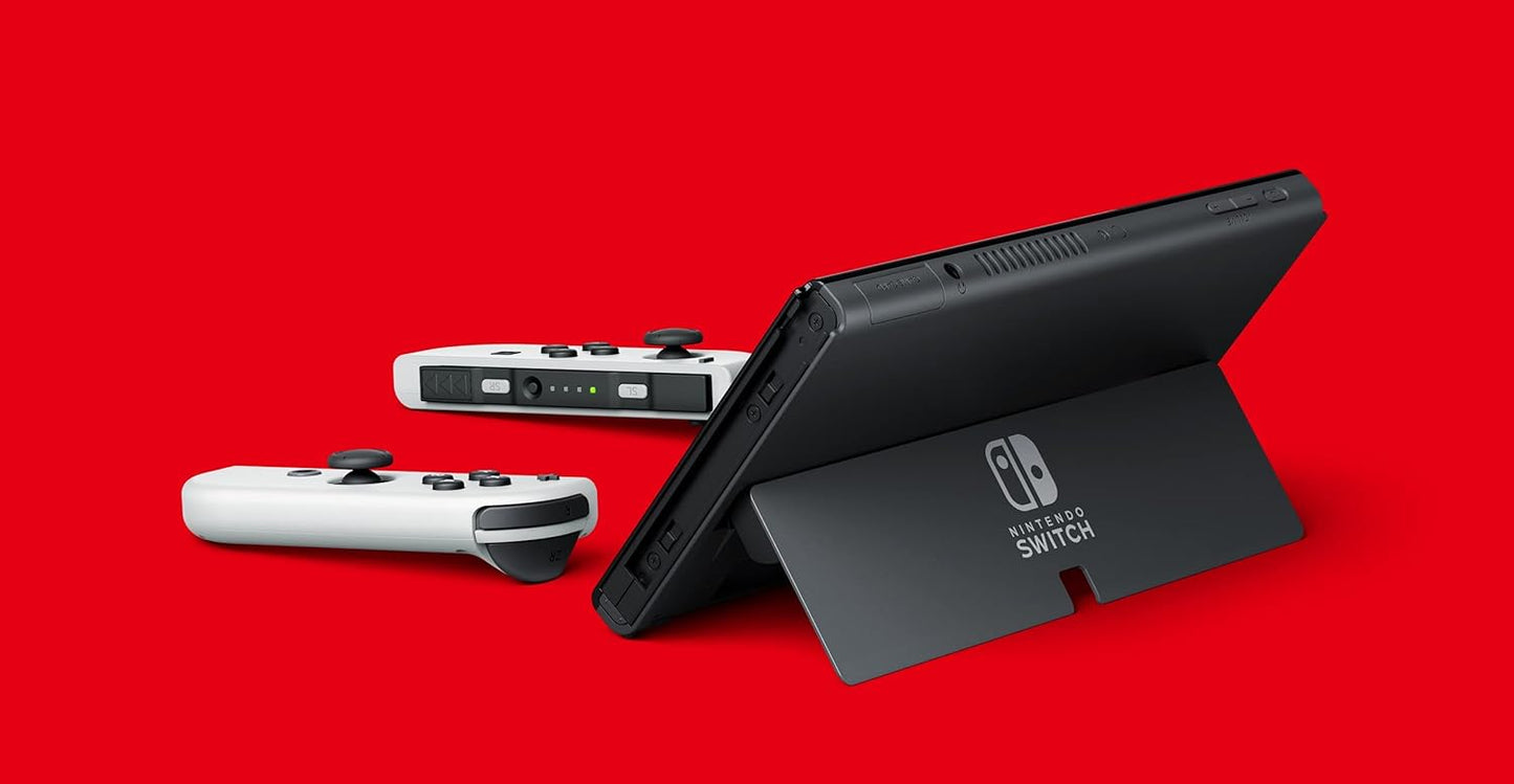 Nintendo Switch Console OLED Model with White Joy-Con, 7 inch 1280 x 720 OLED Touchscreen Display, Built-in Speaker, WiFi, Bluetooth 4.1 (Renewed)