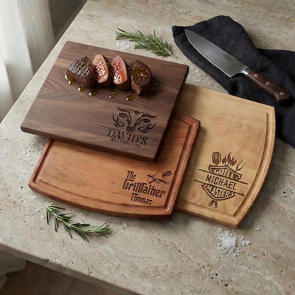 Maison Custom USA-made personalized cutting board — Father's Day BBQ gift for dad or husband — Veterans Value Hub