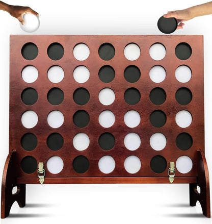 SWOOC Games premium giant four in a row game standing over 2 feet tall set up outdoors at a backyard party