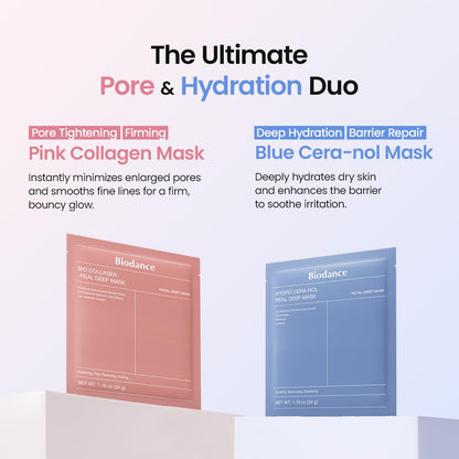 BIODANCE Best Mask Duo – Bio-Collagen & Ceramide Hydrogel Face Mask Set for Glass Skin | Korean Skin Care