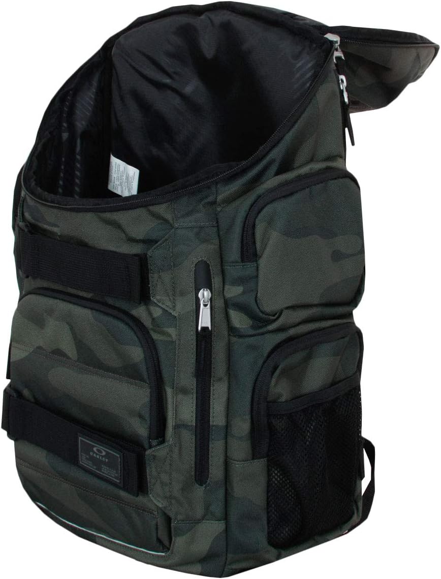 Oakley Enduro 2.0 30L tactical backpack in Core Camo colorway, padded shoulder straps and multiple exterior pockets, ideal for veterans and outdoor enthusiasts.