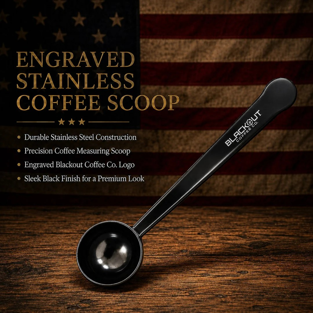 Blackout Coffee Liberty Collector's Crate — limited edition 250th Anniversary gift set with bourbon barrel aged coffee, handmade Liberty Bell mug, challenge coin, and engraved coffee scoop