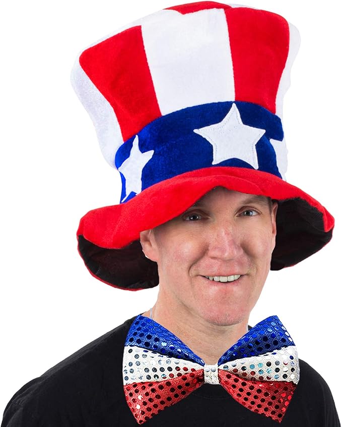 Tigerdoe Uncle Sam top hat and bow tie American flag patriotic costume set for 4th of July
