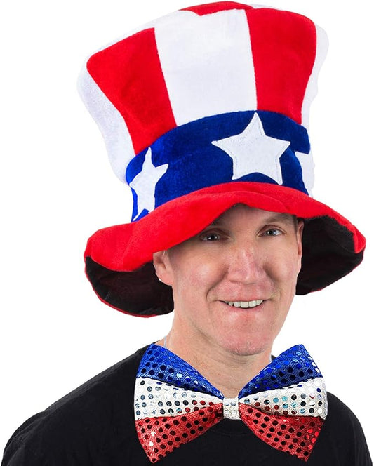 Tigerdoe Uncle Sam top hat and bow tie American flag patriotic costume set for 4th of July