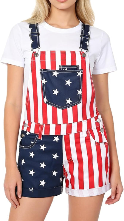 American Flag Overalls for Women