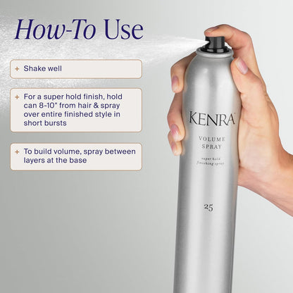 Kenra Professional Volume Spray 25 – Super Hold Finishing & Styling Hairspray | Wind & Humidity Resistant | All Hair Types