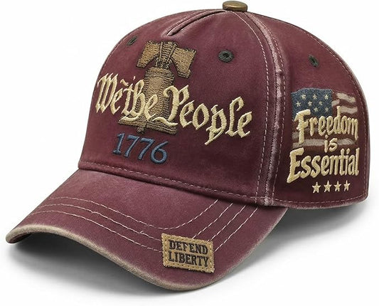 USA 250th Anniversary Hat | Adjustable Patriotic Baseball Cap | Tribute Retro Washed Print