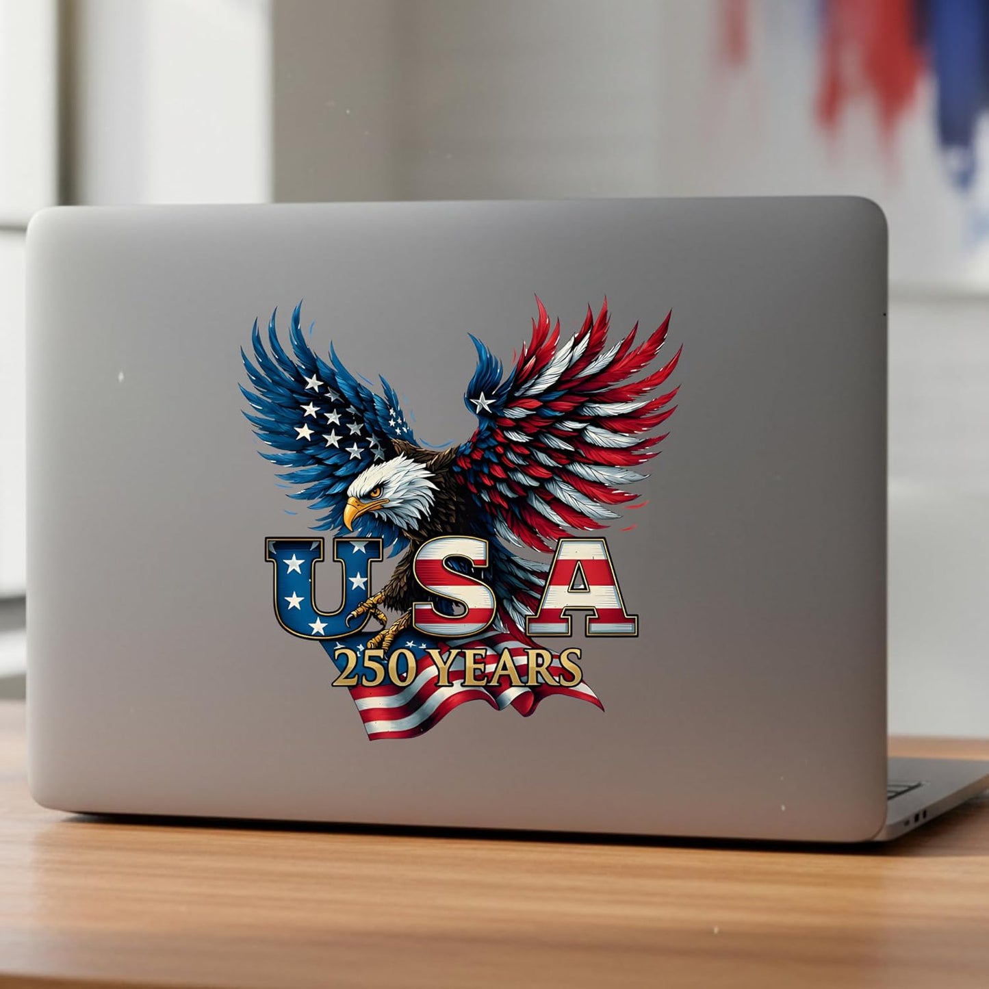USA 250th Anniversary Patriotic Vinyl Car Decals & Bumper Stickers — 1776-2026 Commemorative Window Decal 2-Pack