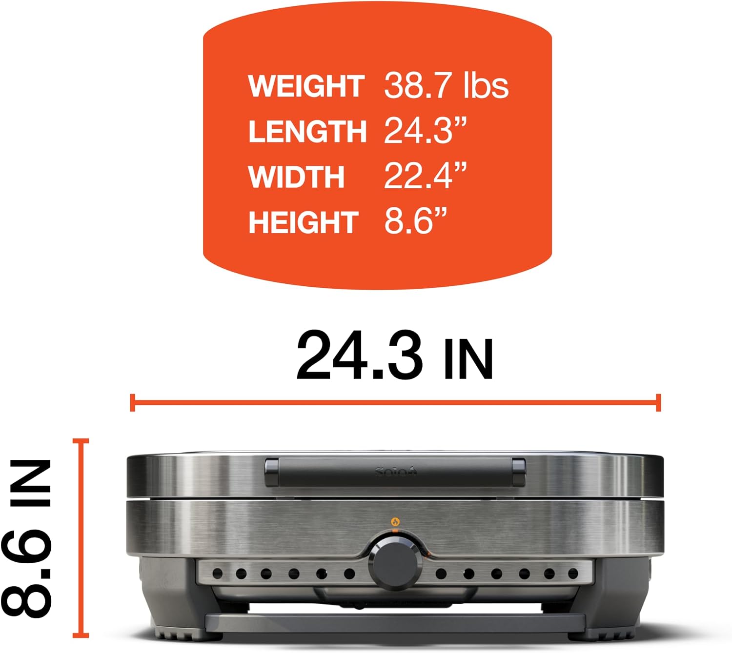 Solo Stove Steelfire 22 inch stainless steel propane griddle portable flat top outdoor grill on table