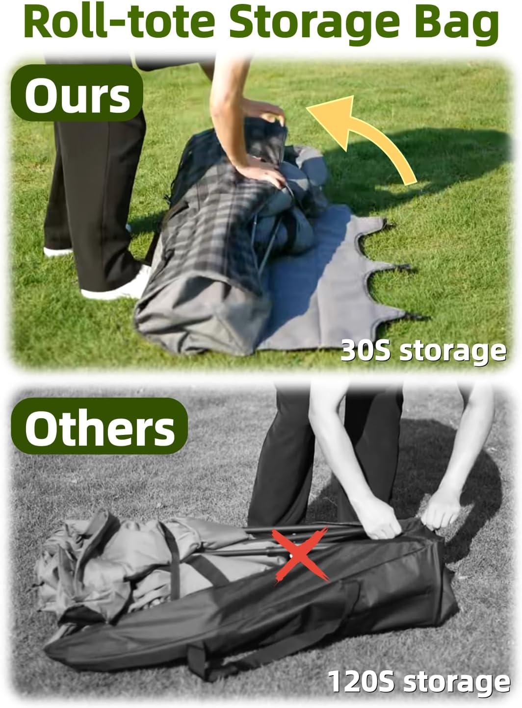 Double camping chair padded loveseat in gray with two cup holders set up outdoors for backyard and tailgate use seating two adults comfortably