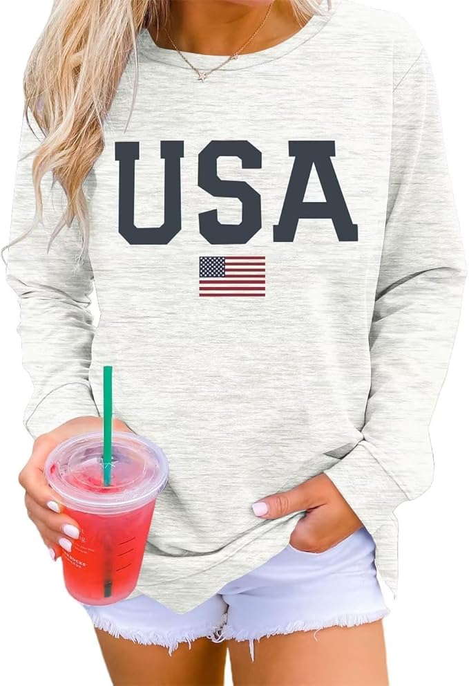 Womens Casual Long Sleeve Graphic Tee Shirts