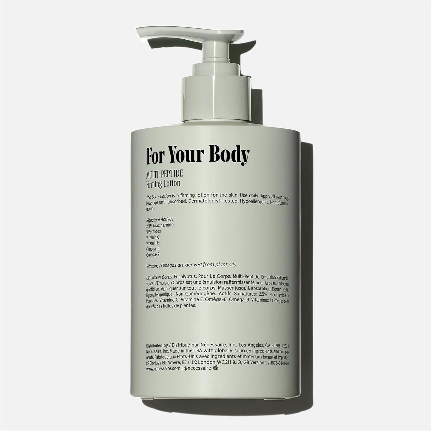 Nécessaire The Body Lotion Eucalyptus – Firming Multi-Peptide Moisturizer for Women & Men