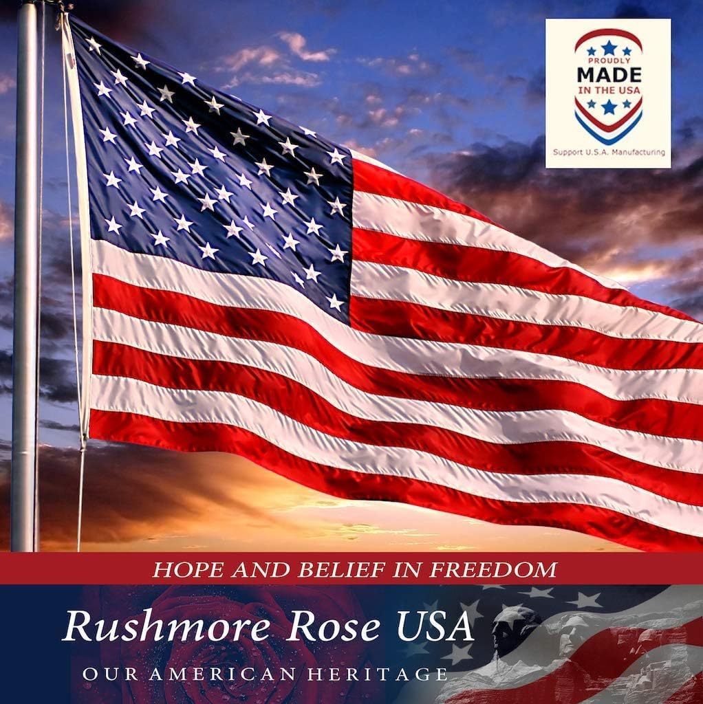 American Flag Made in USA | American Flags for Outside 3X5 | Premium US Flag 3X5 Heavy Duty Outdoor with Embroidered Stars and Sewn Stripes