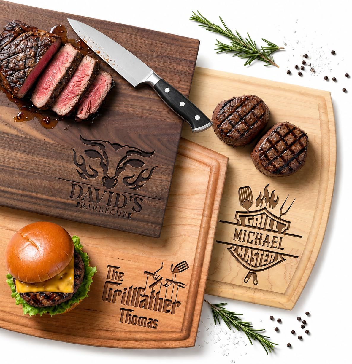 Maison Custom USA-made personalized cutting board — Father's Day BBQ gift for dad or husband — Veterans Value Hub