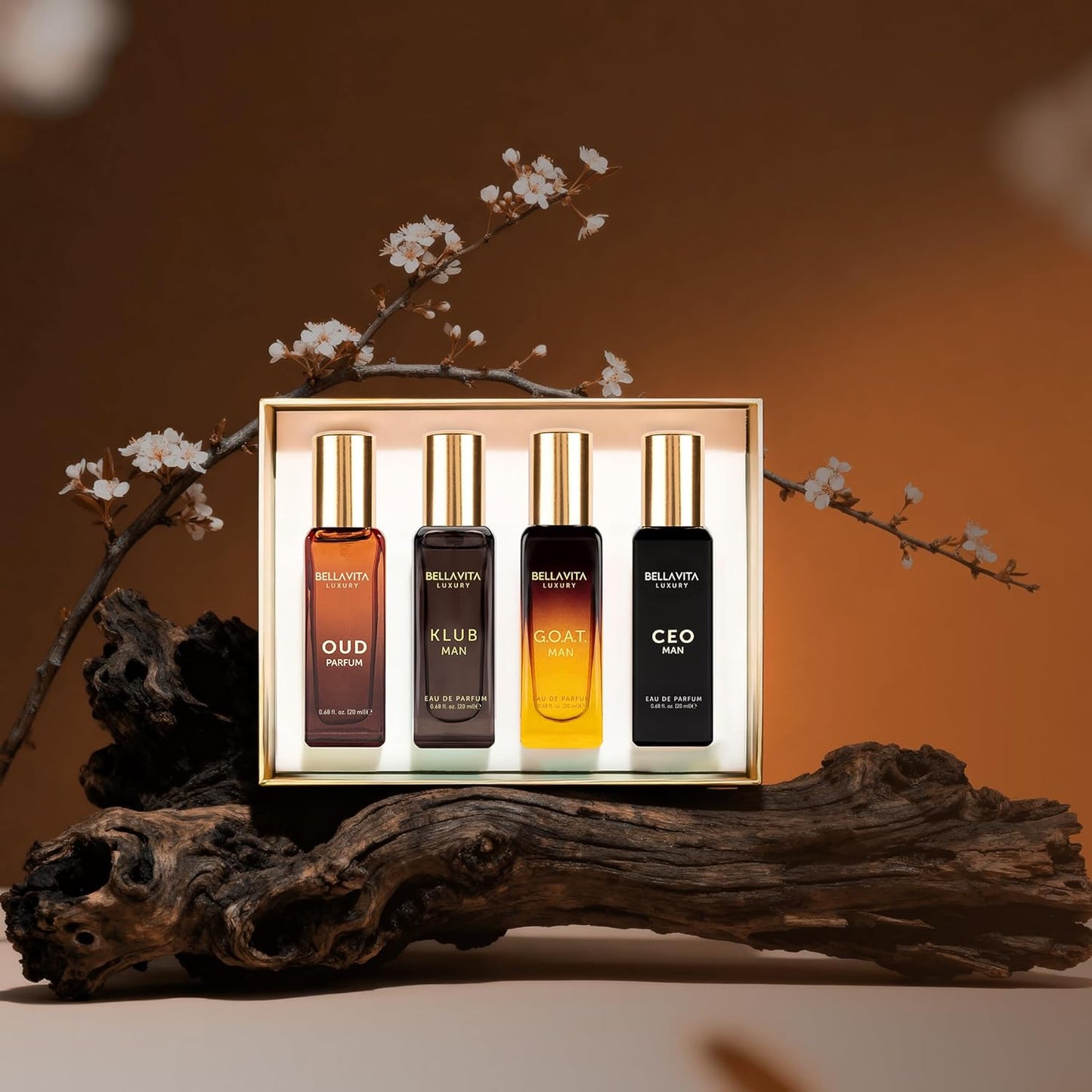 BellaVita luxury men's perfume gift set with CEO Man GOAT KLUB and OUD four 20ml bottles Father's Day gift for men