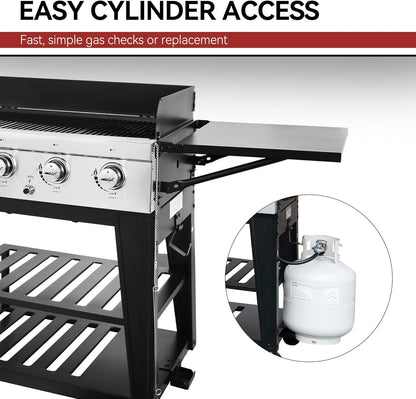 Royal Gourmet 8-burner black liquid propane gas grill with dual independently controlled systems for outdoor BBQ