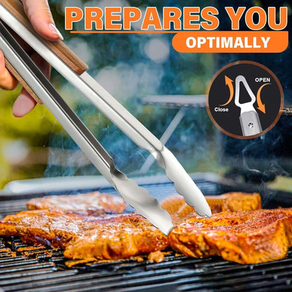 4PCS Grilling Accessories, Heavy Duty BBQ Tool Set