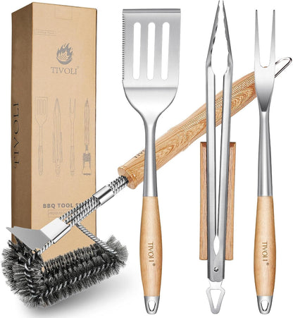 4PCS Grilling Accessories, Heavy Duty BBQ Tool Set