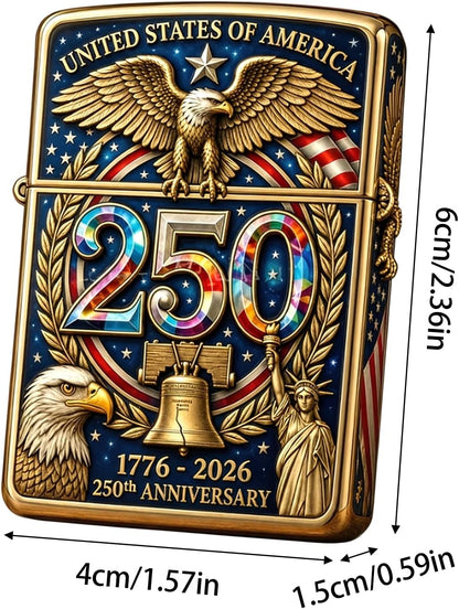 USA 250th Anniversary double sided printed metal patriotic pocket lighter gift for men