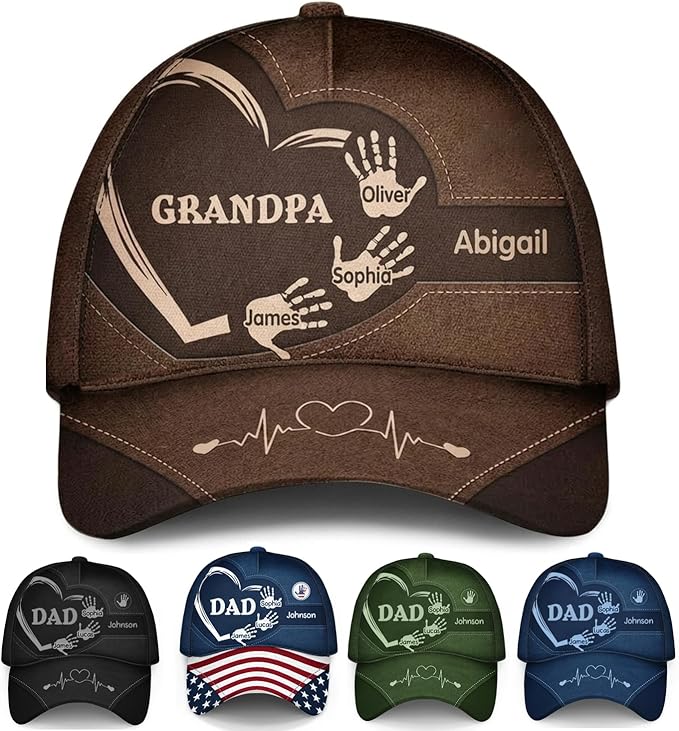 Personalized Dad Cap with Kids Names — Custom Father's Day Hat for Dad, Grandpa & Daddy