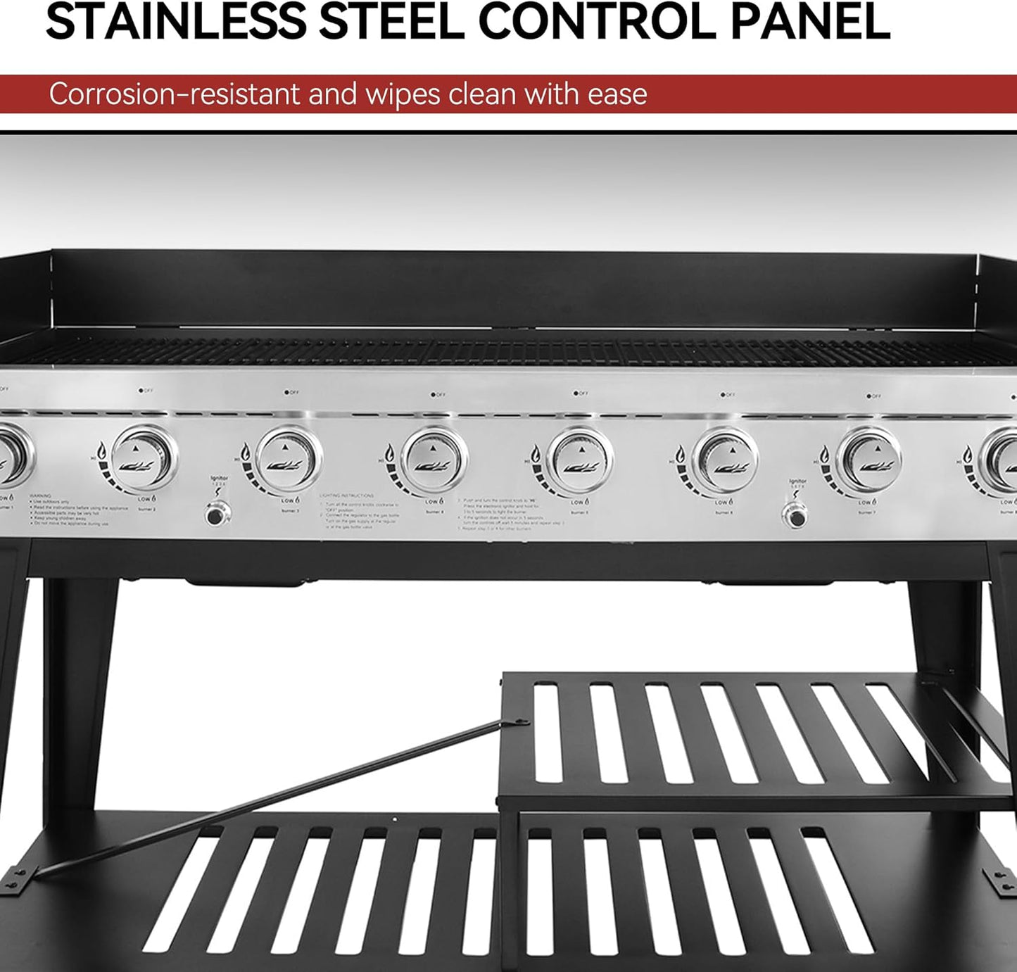 Royal Gourmet 8-Burner Gas Grill — 104,000 BTU Liquid Propane Grill with Dual Control Systems