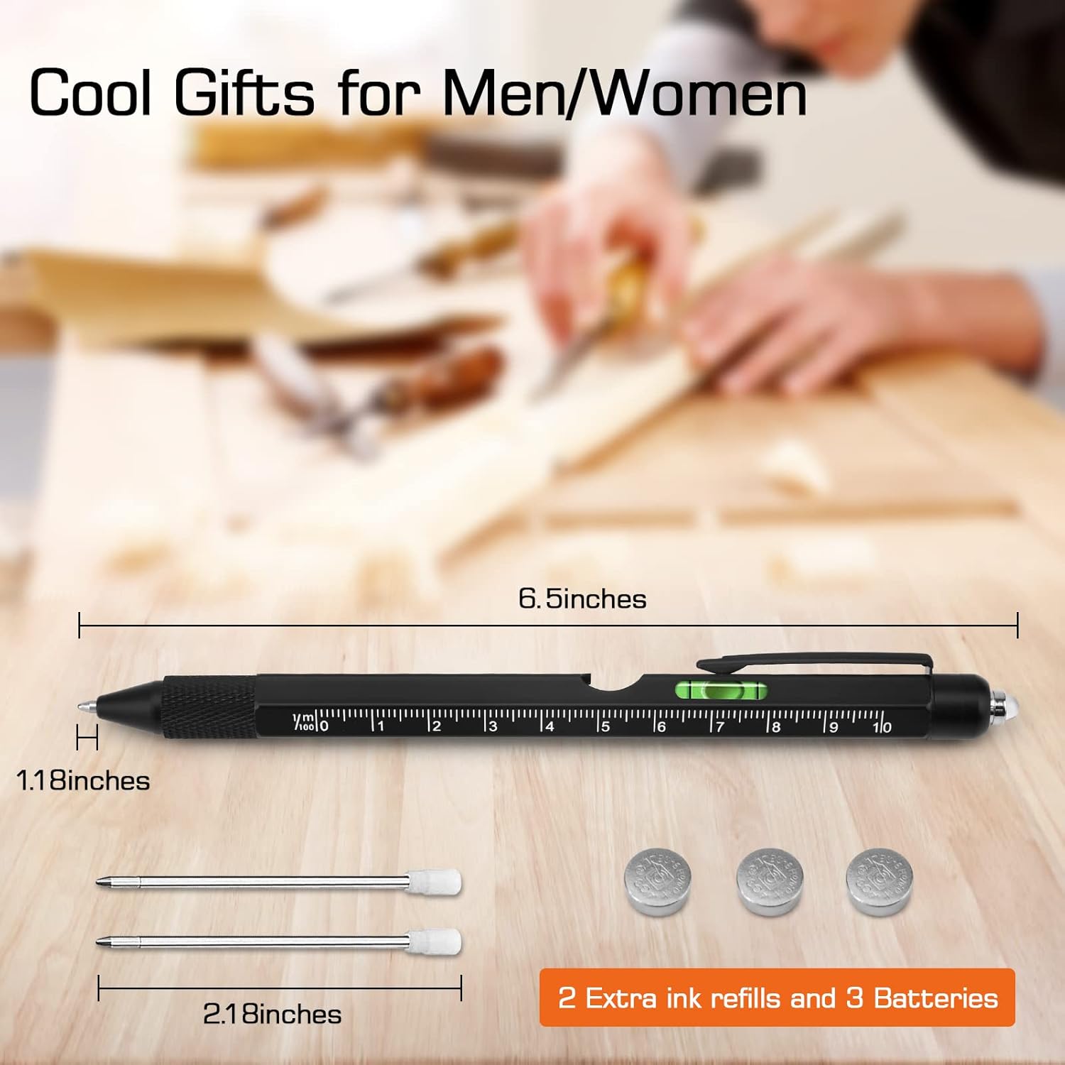 9-in-1 multitool pen cool gadget gift for dad husband and him Father's Day birthday and Christmas stocking stuffer