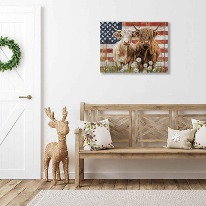 American Flag Canvas Wall Art Framed