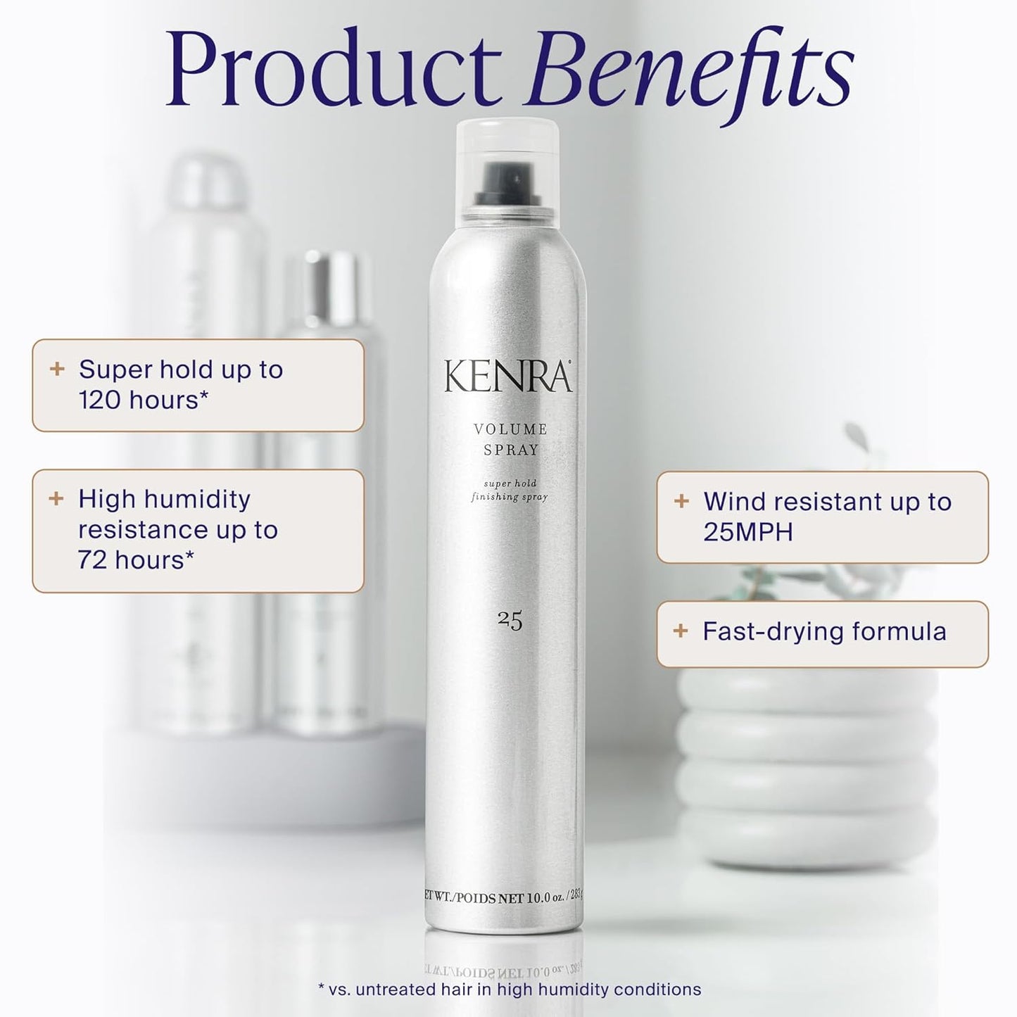 Kenra Professional Volume Spray 25 – Super Hold Finishing & Styling Hairspray | Wind & Humidity Resistant | All Hair Types