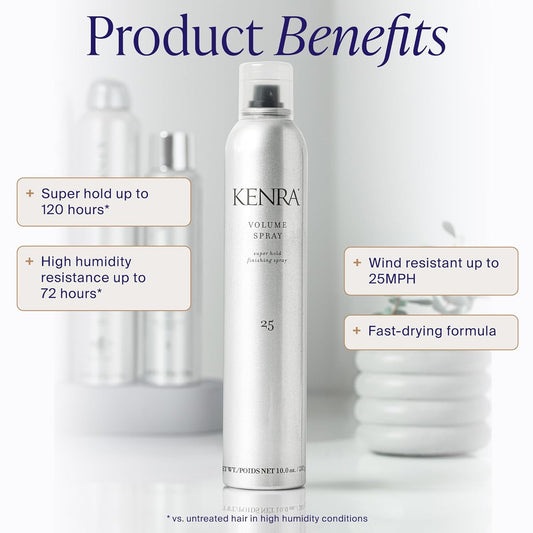Kenra Professional Volume Spray 25 – Super Hold Finishing & Styling Hairspray | Wind & Humidity Resistant | All Hair Types