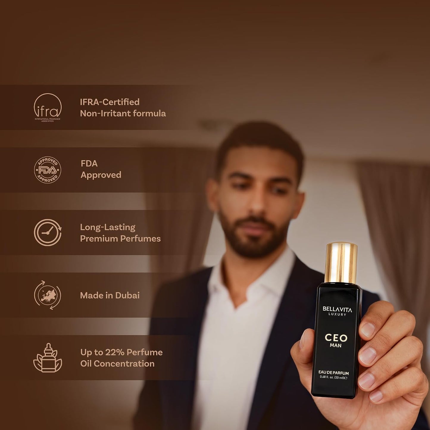 BellaVita luxury men's perfume gift set with CEO Man GOAT KLUB and OUD four 20ml bottles Father's Day gift for men