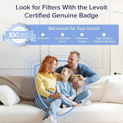 LEVOIT Air Purifier for Home Bedroom Dorm Room, Smart & Voice Control, AHAM VERIFIED, 3-in-1 Filter With HEPA Sleep Mode, for Pollen, Pollutants, Smoke, Dander, Dust, Core 200S-P, Black