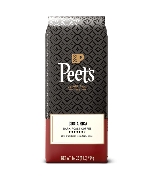 Peet’s Costa Rica Dark Roast Coffee bag.