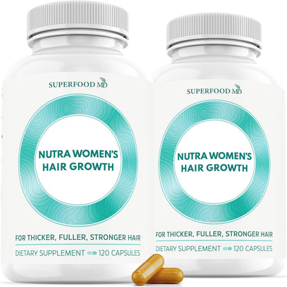 Women's Balance Hair Growth Supplements, Ages 45 and Up, Customer Proven for Visibly Thicker Hair and Scalp Coverage, Soy-Free, Made with 26 Ingredients including Beta Carotenes - 2 Month Supply